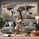 Black and White World Map Canvas Print – Framed Wall Art for