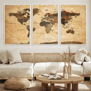 Navy Blue and Gold World Map Canvas Print – Framed Luxury by MyGreatCanvas | Canvas Wall Art Prints | Photo Prints & Wall Decor