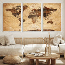 Modern Red and Gray World Map Canvas Print – Framed Wall Art by MyGreatCanvas | Canvas Wall Art Prints | Photo Prints & Wall Decor