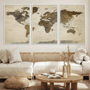 Vintage World Map Canvas Wall Art – Framed Travel Map for by MyGreatCanvas | Canvas Wall Art Prints | Photo Prints & Wall Decor
