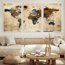 World Map Wall Art – Rustic Earth Tone Canvas Print, Antique by MyGreatCanvas | Canvas Wall Art Prints | Photo Prints & Wall Decor