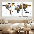 World Map Wall Art Canvas Print, Modern Decorative Framed by MyGreatCanvas | Canvas Wall Art Prints | Photo Prints & Wall Decor