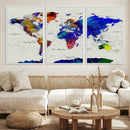 Vintage World Map Canvas Wall Art – Framed Travel Map with by MyGreatCanvas | Canvas Wall Art Prints | Photo Prints & Wall Decor