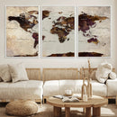 World Map Canvas Triptych – Colorful Global Wall Art for by MyGreatCanvas | Canvas Wall Art Prints | Photo Prints & Wall Decor