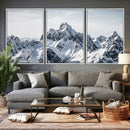 Snowy Mountain Range Canvas Print, Alpine Peaks Landscape by MyGreatCanvas | Canvas Wall Art Prints | Photo Prints & Wall Decor