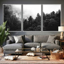 Black White Forest Wall Art Canvas Print, Misty Pine Tree by MyGreatCanvas | Canvas Wall Art Prints | Photo Prints & Wall Decor