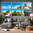 Barbados Beach Wall Art Canvas Print, Palm Tree Ocean by MyGreatCanvas | Canvas Wall Art Prints | Photo Prints & Wall Decor