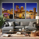 Boston Wall Art Canvas Print, Boston City Downtown Night by MyGreatCanvas | Canvas Wall Art Prints | Photo Prints & Wall Decor
