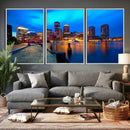 Boston Wall Art Canvas Print, Boston City Downtown Night by MyGreatCanvas | Canvas Wall Art Prints | Photo Prints & Wall Decor