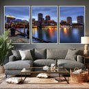 Boston Wall Art Canvas Print, Boston City Downtown Night by MyGreatCanvas | Canvas Wall Art Prints | Photo Prints & Wall Decor