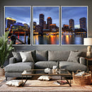 Boston Wall Art Canvas Print, Boston City Downtown Night by MyGreatCanvas | Canvas Wall Art Prints | Photo Prints & Wall Decor