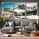 Snowy Mountain Wall Art Canvas Print, Alpine Pine Forest by MyGreatCanvas | Canvas Wall Art Prints | Photo Prints & Wall Decor