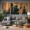 Rustic Bear Wall Art Canvas Print – Woodland Wildlife by MyGreatCanvas | Canvas Wall Art Prints | Photo Prints & Wall Decor