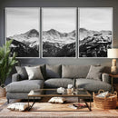 Black and White Mountain Wall Art Canvas Print, Snowy Alpine by MyGreatCanvas | Canvas Wall Art Prints | Photo Prints & Wall Decor