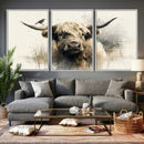 Abstract Highland Cow Wall Art Canvas Print, Rustic Farm by MyGreatCanvas | Canvas Wall Art Prints | Photo Prints & Wall Decor