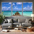 Caribbean Ocean Pier Seascape Wall Art Canvas Print, by MyGreatCanvas | Canvas Wall Art Prints | Photo Prints & Wall Decor
