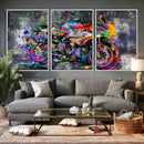 Graffiti Motorcycle Wall Art Canvas Print, Urban Street Art by MyGreatCanvas | Canvas Wall Art Prints | Photo Prints & Wall Decor