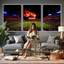 Auburn Stadium Wall Art Canvas Print, College Football Night