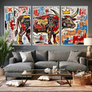 Texas Bull Wall Art Canvas Print, Abstract Graffiti Bull by MyGreatCanvas | Canvas Wall Art Prints | Photo Prints & Wall Decor