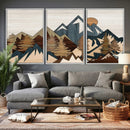 Wood Style Mountain Wall Art Canvas Print, Layered Wood by MyGreatCanvas | Canvas Wall Art Prints | Photo Prints & Wall Decor