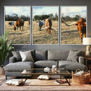 Texas Longhorn Wall Art Canvas Print, Western Ranch Cattle by MyGreatCanvas | Canvas Wall Art Prints | Photo Prints & Wall Decor