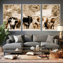 Western Longhorn Herd Wall Art Canvas Print, Sepia Texas by MyGreatCanvas | Canvas Wall Art Prints | Photo Prints & Wall Decor