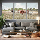 Texas Longhorn Cattle Wall Art Canvas Print, Rustic Ranch by MyGreatCanvas | Canvas Wall Art Prints | Photo Prints & Wall Decor
