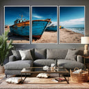 Coastal Fishing Boats Wall Art Canvas Print, Sunset Beach by MyGreatCanvas | Canvas Wall Art Prints | Photo Prints & Wall Decor
