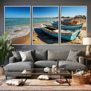 Coastal Fishing Boats Wall Art Canvas Print, Sunset Beach by MyGreatCanvas | Canvas Wall Art Prints | Photo Prints & Wall Decor