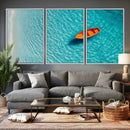 Minimalist Boat Wall Art Canvas Print, Aerial Sea Landscape by MyGreatCanvas | Canvas Wall Art Prints | Photo Prints & Wall Decor