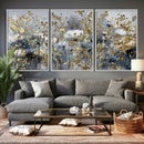 Abstract Floral Wall Art Canvas Print – Gold and Blue by MyGreatCanvas | Canvas Wall Art Prints | Photo Prints & Wall Decor