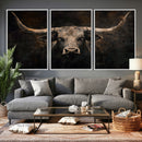 Vintage Longhorn Bull Wall Art Canvas Print – Rustic Western by MyGreatCanvas | Canvas Wall Art Prints | Photo Prints & Wall Decor