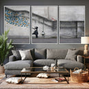 Banksy Girl with Butterflies Street Art Wall Art Canvas by MyGreatCanvas | Canvas Wall Art Prints | Photo Prints & Wall Decor