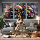Graffiti American Football Helmet Street Art Wall Art Canvas