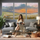 Mountain Sunset Wall Art Canvas Print Vintage Landscape by MyGreatCanvas | Canvas Wall Art Prints | Photo Prints & Wall Decor