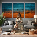 Teal Orange Abstract Wall Art Canvas Print Modern Large by MyGreatCanvas | Canvas Wall Art Prints | Photo Prints & Wall Decor