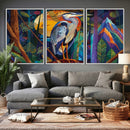 Colorful Heron Wall Art Canvas Print Tropical Bird Abstract by MyGreatCanvas | Canvas Wall Art Prints | Photo Prints & Wall Decor