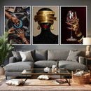 Luxury Fashion Wall Art Canvas Print Set of 3, Gold Jewelry by MyGreatCanvas | Canvas Wall Art Prints | Photo Prints & Wall Decor