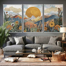 Boho Mountain Landscape Large Wall Art, Horizontal Gold by MyGreatCanvas | Canvas Wall Art Prints | Photo Prints & Wall Decor
