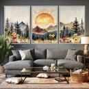 Boho Mountain Landscape Large Wall Art, Horizontal Gold by MyGreatCanvas | Canvas Wall Art Prints | Photo Prints & Wall Decor