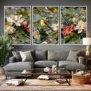 Vintage Birds and Flowers Wide Wall Art: Extra Large by MyGreatCanvas | Canvas Wall Art Prints | Photo Prints & Wall Decor