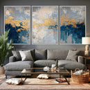 Blue Gold Abstract Large Framed Canvas Wall Art, Modern by MyGreatCanvas | Canvas Wall Art Prints | Photo Prints & Wall Decor