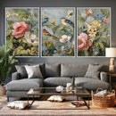 Vintage Birds and Flowers Wall Art Canvas Print, Botanical by MyGreatCanvas | Canvas Wall Art Prints | Photo Prints & Wall Decor