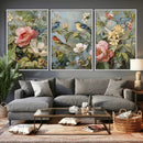 Vintage Birds and Flowers Wall Art Canvas Print, Botanical by MyGreatCanvas | Canvas Wall Art Prints | Photo Prints & Wall Decor