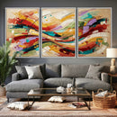 Geometric Abstract Wall Art Canvas Print, Orange Blue by MyGreatCanvas | Canvas Wall Art Prints | Photo Prints & Wall Decor