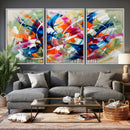 Geometric Abstract Wall Art Canvas Print, Orange Blue by MyGreatCanvas | Canvas Wall Art Prints | Photo Prints & Wall Decor