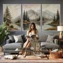 Vintage Mountain Landscape Wall Art Canvas Print Set, Rustic by MyGreatCanvas | Canvas Wall Art Prints | Photo Prints & Wall Decor