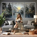 Drip Style Forest Lake Gold Art — Abstract Expressionist by MyGreatCanvas | Canvas Wall Art Prints | Photo Prints & Wall Decor