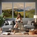 Konrad Petrides Sexten Village Canvas Print, Alpine Mountain Valley Painting, Dolomites Landscape Art by MyGreatCanvas | Canvas Wall Art Prints | Photo Prints & Wall Decor