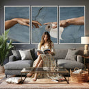 Funny Bathroom Canvas Wall Art, Michelangelo Creation of by MyGreatCanvas | Canvas Wall Art Prints | Photo Prints & Wall Decor